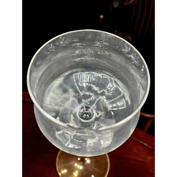 Set of 5 Vintage Optic Patterned Wide Mouthed Bourbon / Brandy Glasses Stemware - Picture 3 of 8